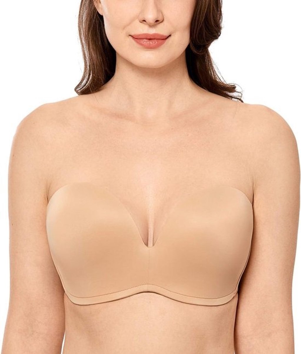 Strapless Beugel BH met Push-Up Effect - Voorgevormde Cups