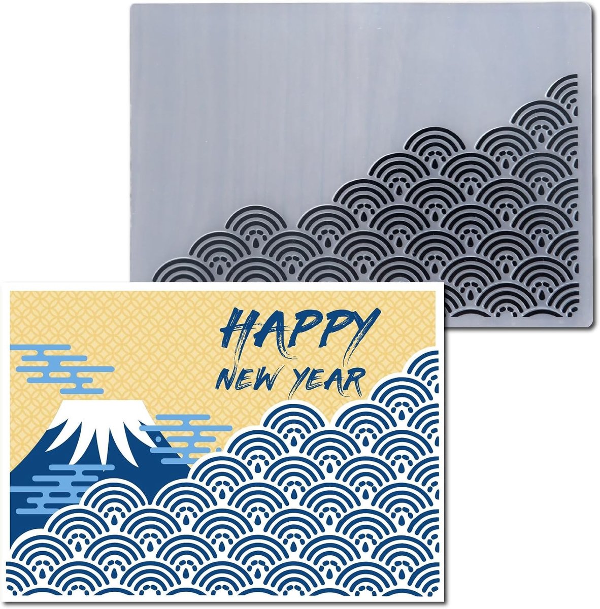 Achtergrond Embossing Mappen met Oceaan Golven voor Kaarten Maken, Retro Stijl, Papercraft en Cadeau Tags Decoratie