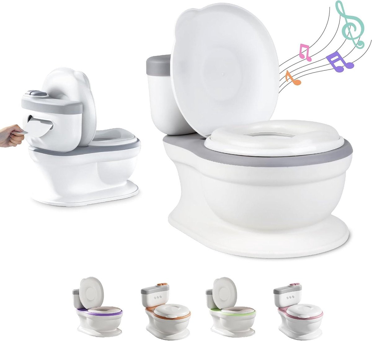 Baby Potty - Toiletje Kind - Zindelijkheidstraining - Met Geluid - 4.25 cm - Grijs