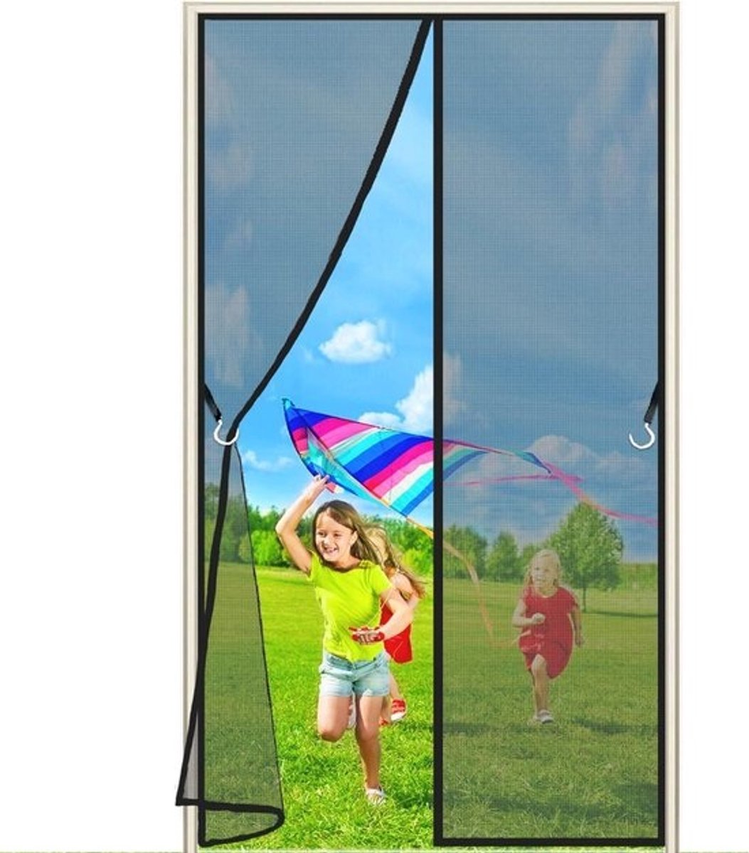 Magnetisch Hordeurgordijn - Vliegengordijn Deur - Insecten Buiten Houden - Automatisch Sluitend - 100x240 cm - Zwart