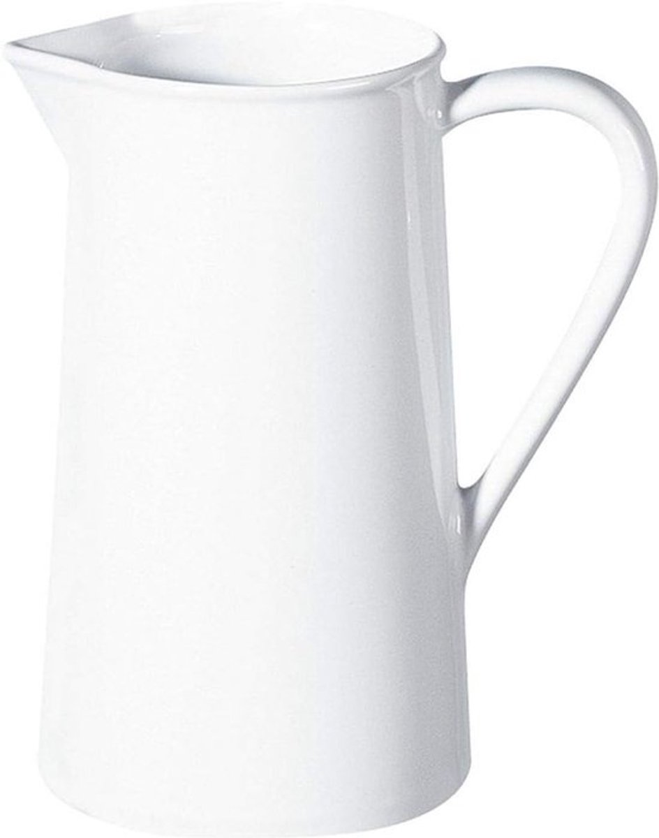 Porseleinen Kan - Karaf Serveerservies - Dranken Serveren - Gemakkelijk Grijpen - 13x20x13 Centimeter - Wit