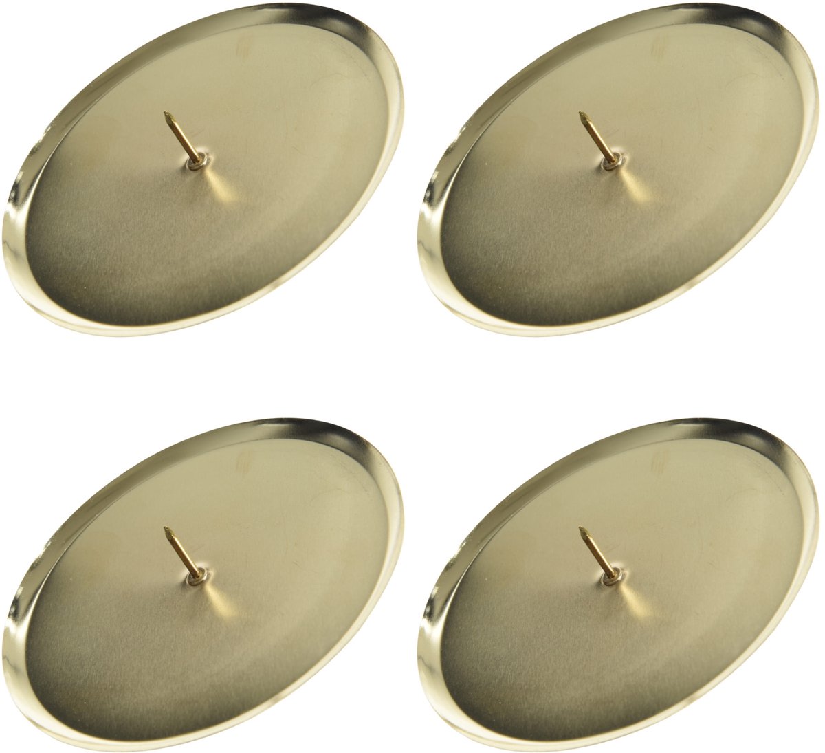 Kaarshouder ijzer d8 cm l.goud 4st