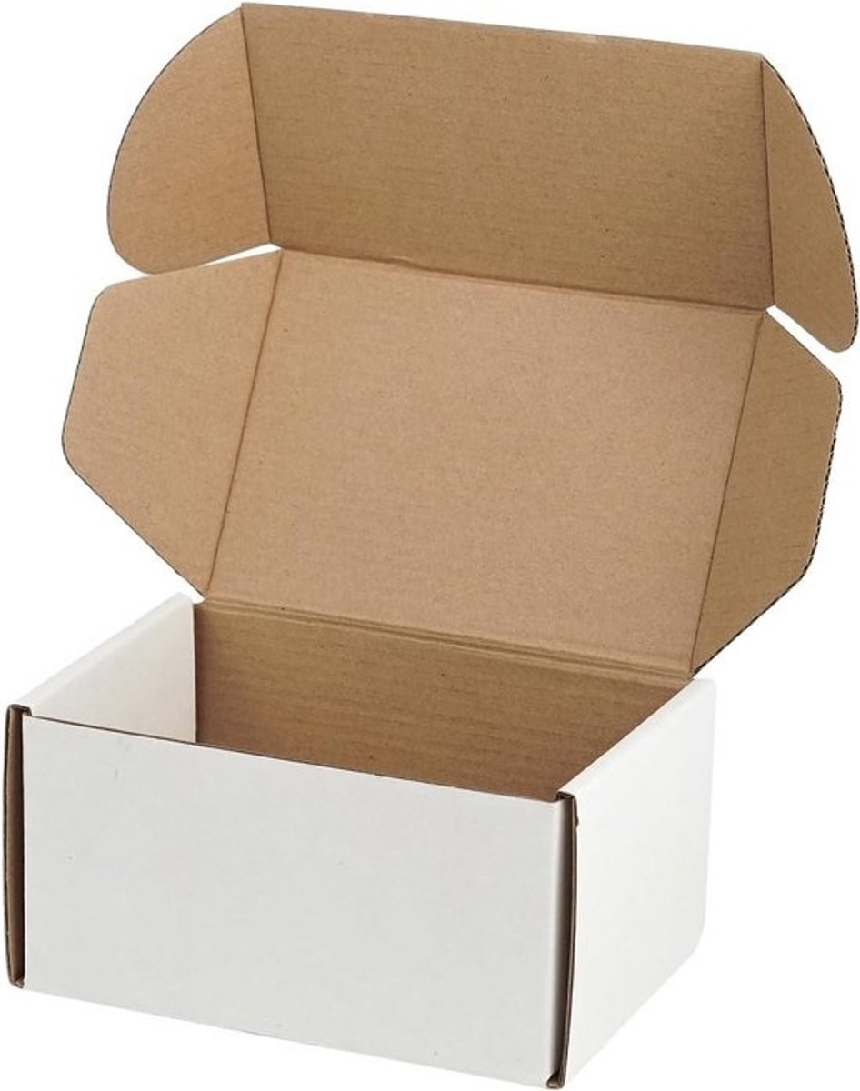 Verzenddozen - Verpakking dozen - Kleine zendingen - Zelfmontage - 6x4x3 inch - Wit