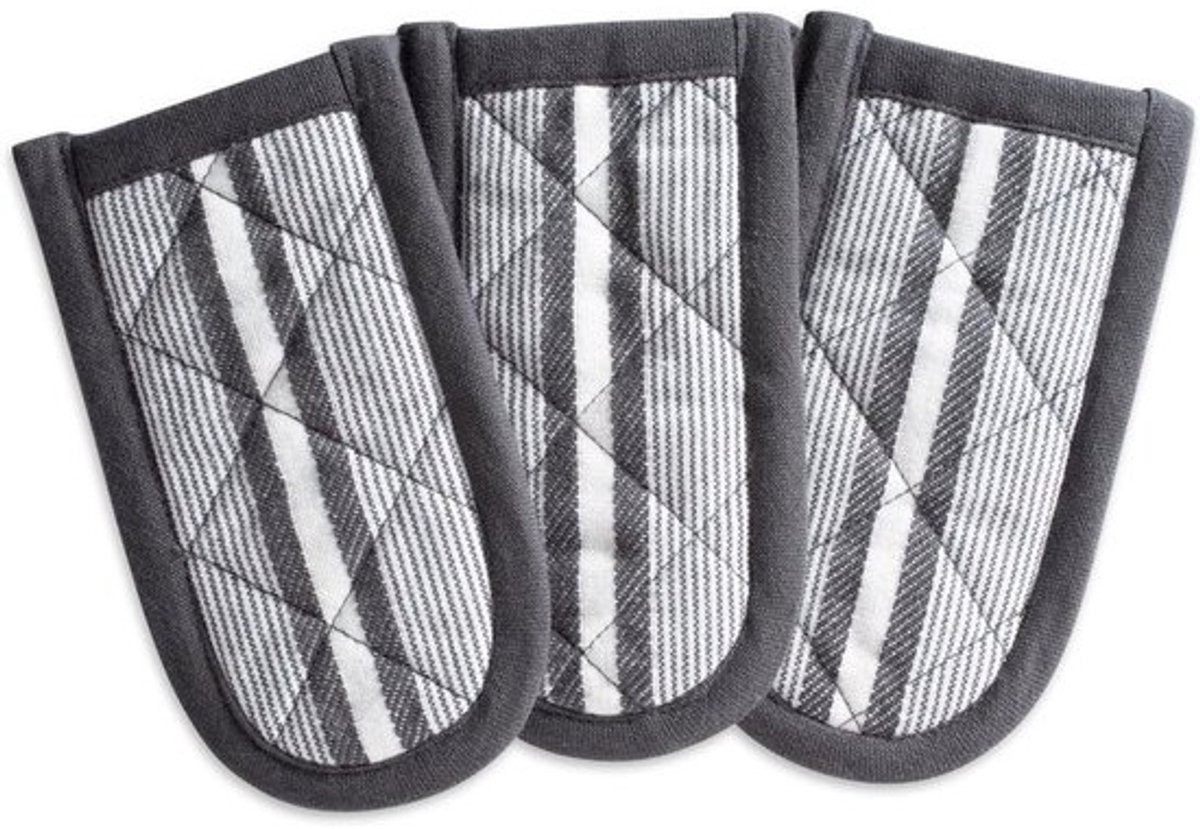 Pannenlappen Set - Ovenwanten - Keuken Bescherming - Hittebestendig Materiaal - 3 stuks - Mineraalgrijs