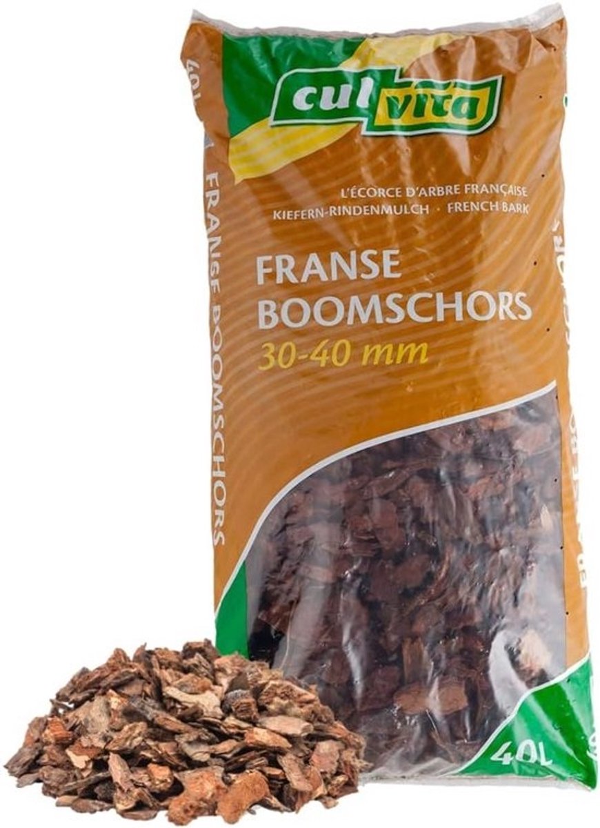 Premium Franse Boomschors Bodembedekker 40L - Decoratieve Schors voor Tuin en Landschapsarchitectuur - Geschikt voor Paden en Planten