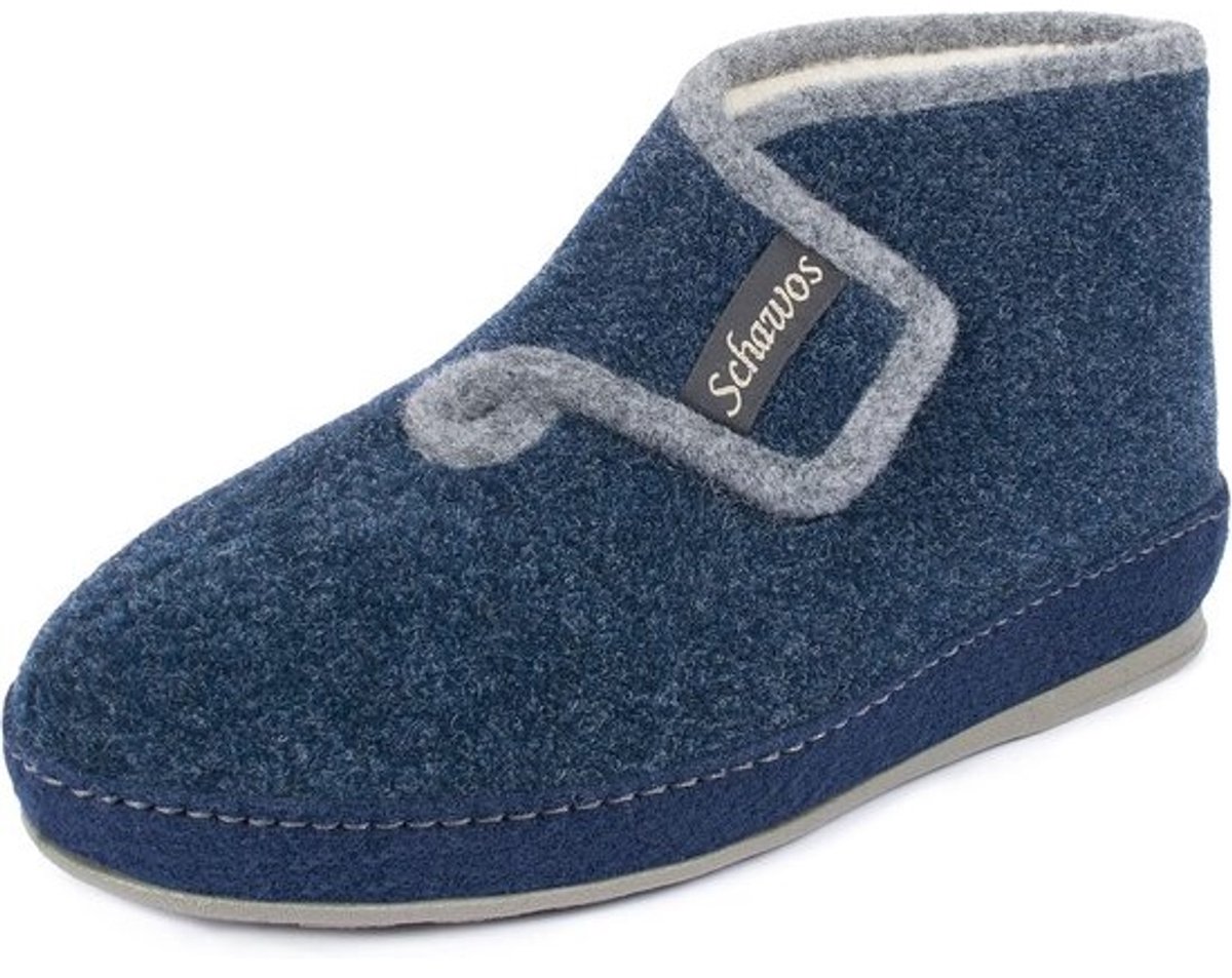 Warme Vilten Pantoffels Dames met Scheerwol Voering en Klittenband