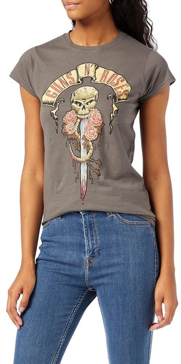 Dames T-shirt met Dripping Dagger Print - Officieel Rock Merchandise