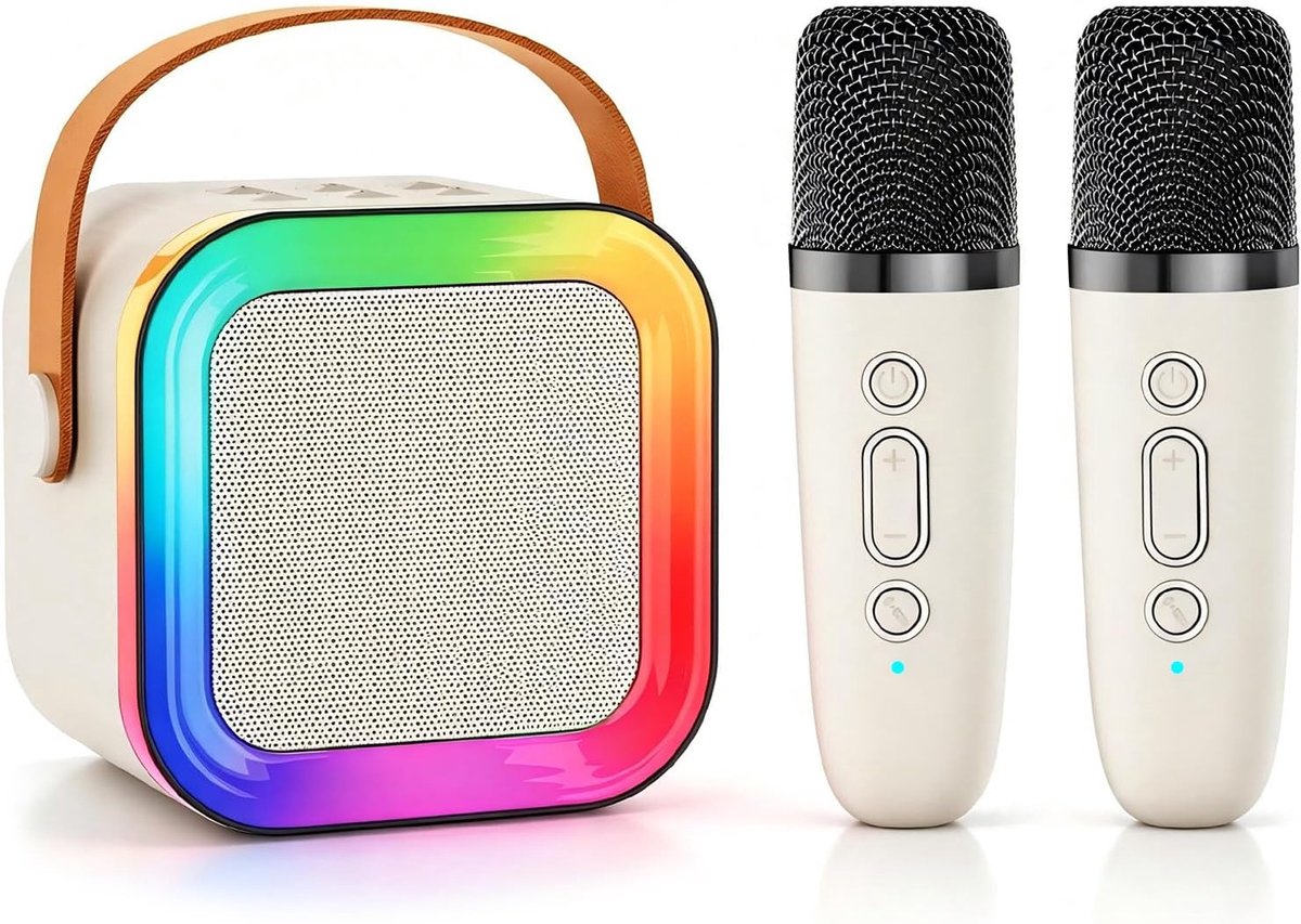 Casalora Karaoke Set – Met Bluetooth Speaker en Draadloze Microfoon – Karaoke Kinderen – Wit
