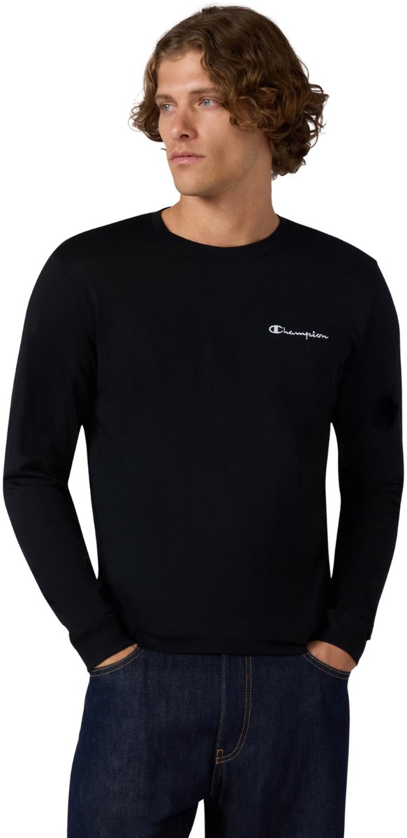 Champion T-shirt Heren Longsleeve Tee Zwart - Maat M