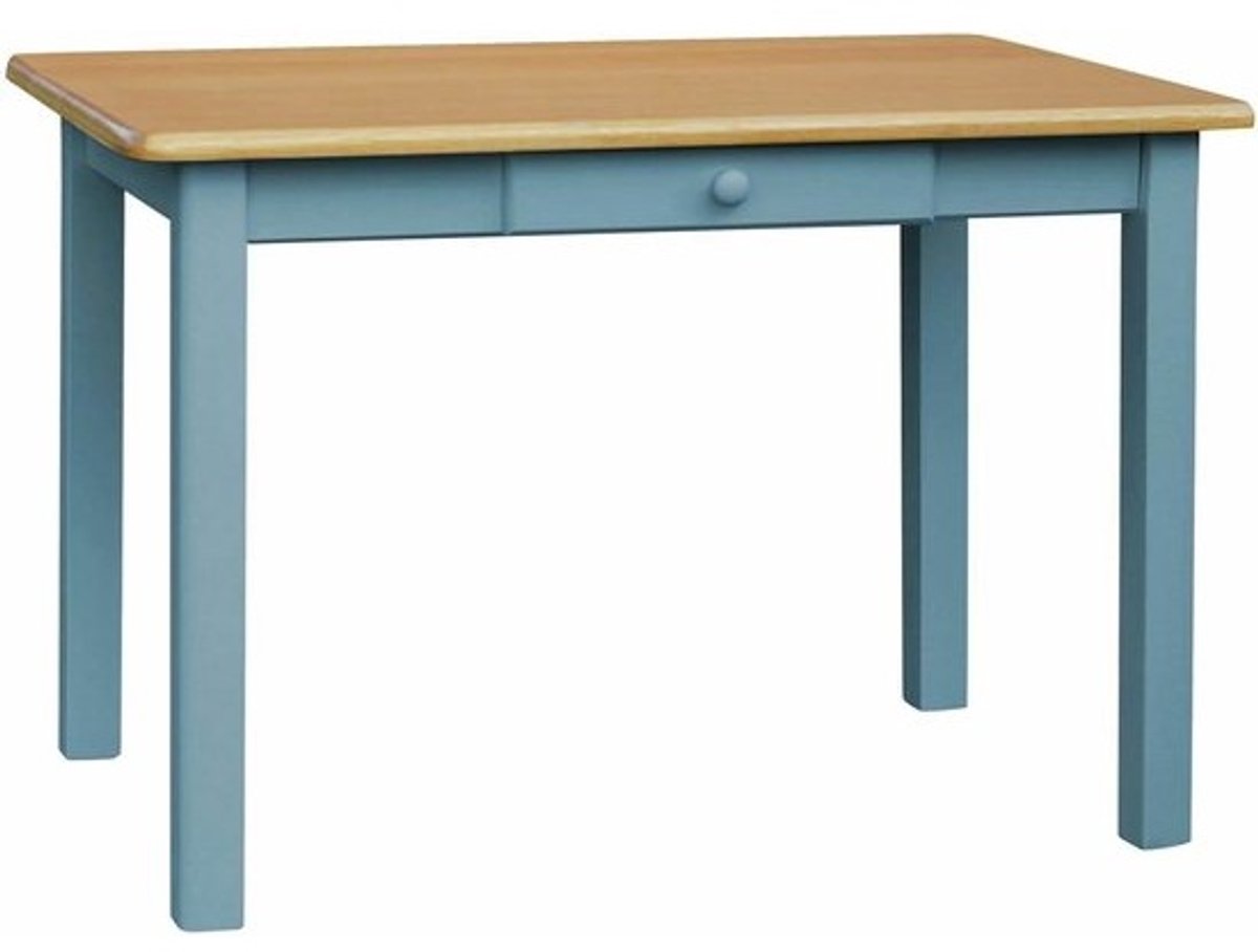 Eettafel met lade - Keukentafel - Gezellig dineren - Massief hout - 70 x 110 cm - Blauw