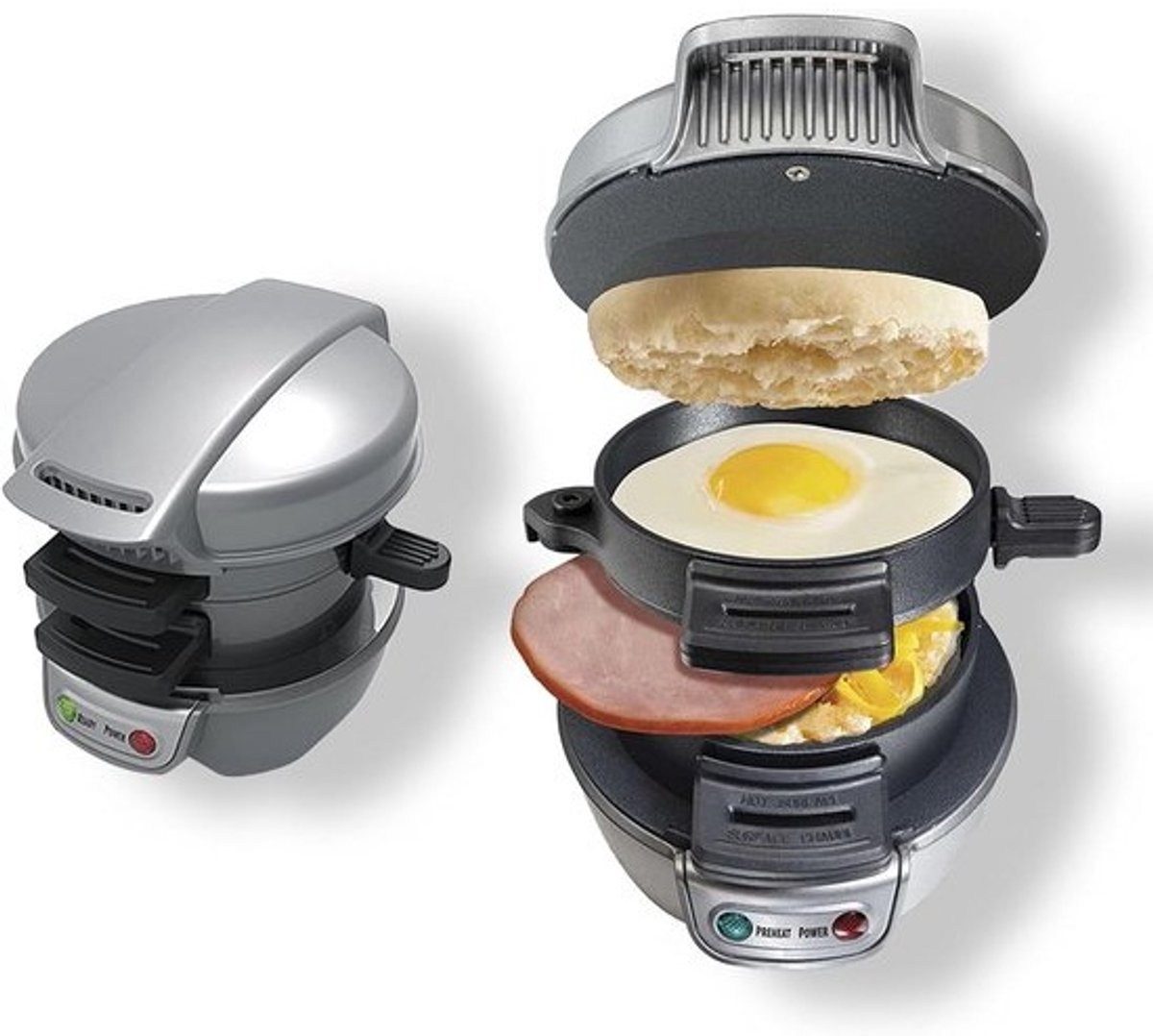 Compacte Sandwichmaker met Digitale Klok - Anti-aanbaklaag, Vaatwasmachinebestendig, Snel & Gezond