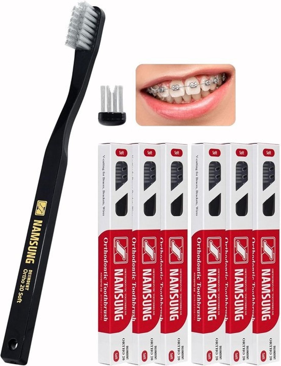 Orthodontische Tandenborstel - Beugelborstel Set - Beugels Reinigen - V-Trim Borstelharen - 6 Stuks - Wit