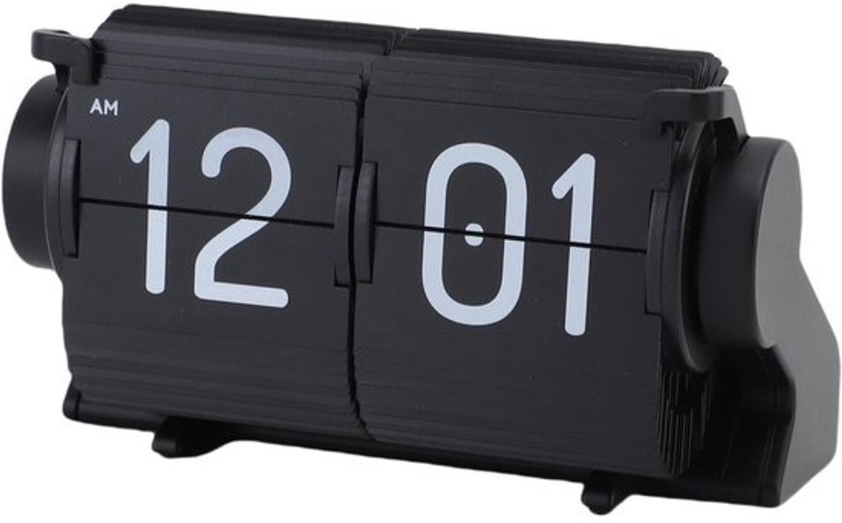 Flip Bureauklok - Mechanische Wekker - Tijd Beheren - Slimme Herinnering - 11 x 6 x 6 cm - Zwart