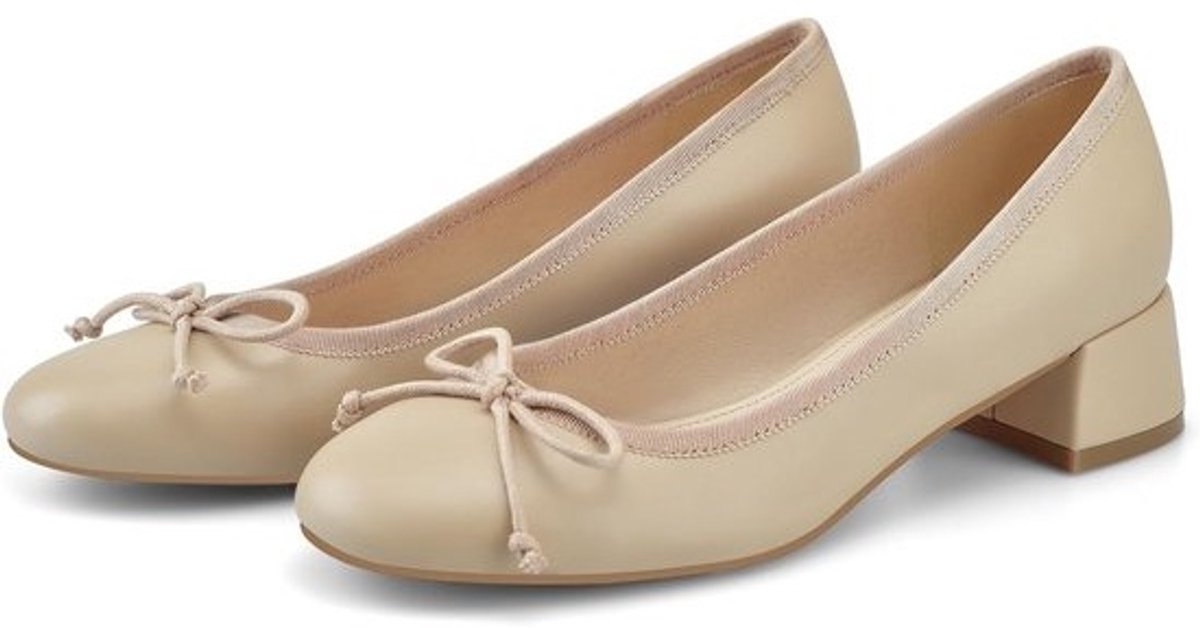 Elegante Dames Pumps met Blokhak en Strik - Comfortabele Ballerina Pumps voor Werk en Vrije Tijd