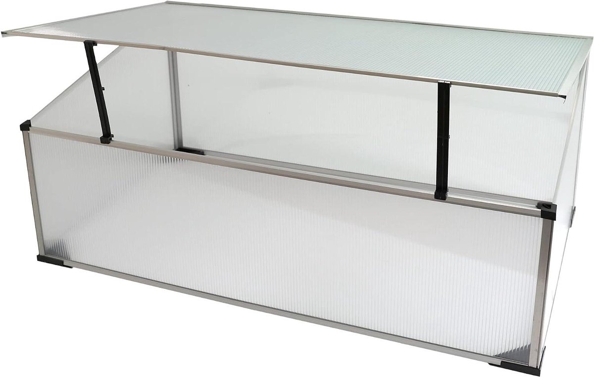 Kweekkas Verhoging - Mini Greenhouse - Planten Beschermen - Afsluitbaar Dak - 100 x 60 cm - Aluminium