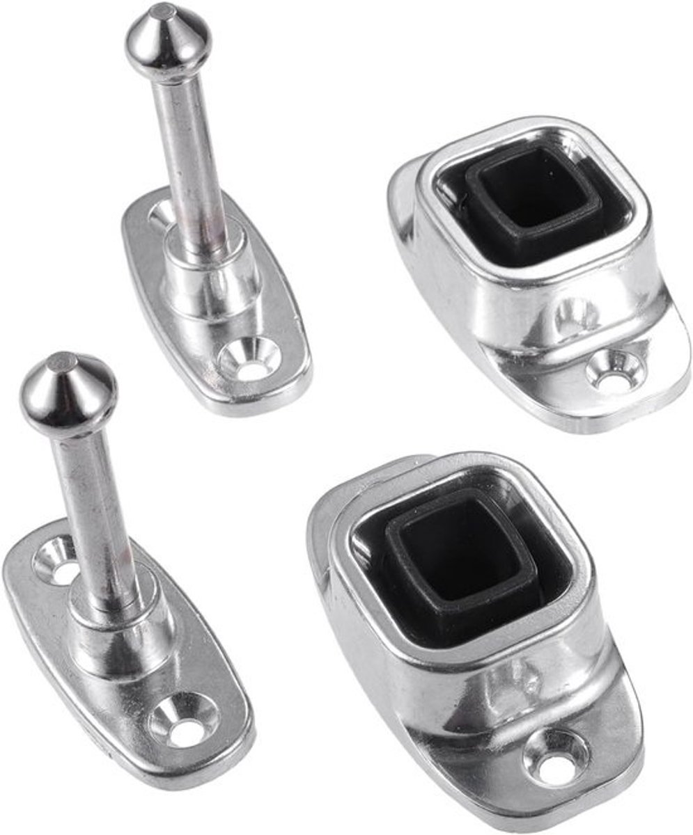 Deurhouders Kit - Plunjer Socket - Voertuig Deur - Aluminiumlegering Rubber - 2 Set - Zwart Zilver