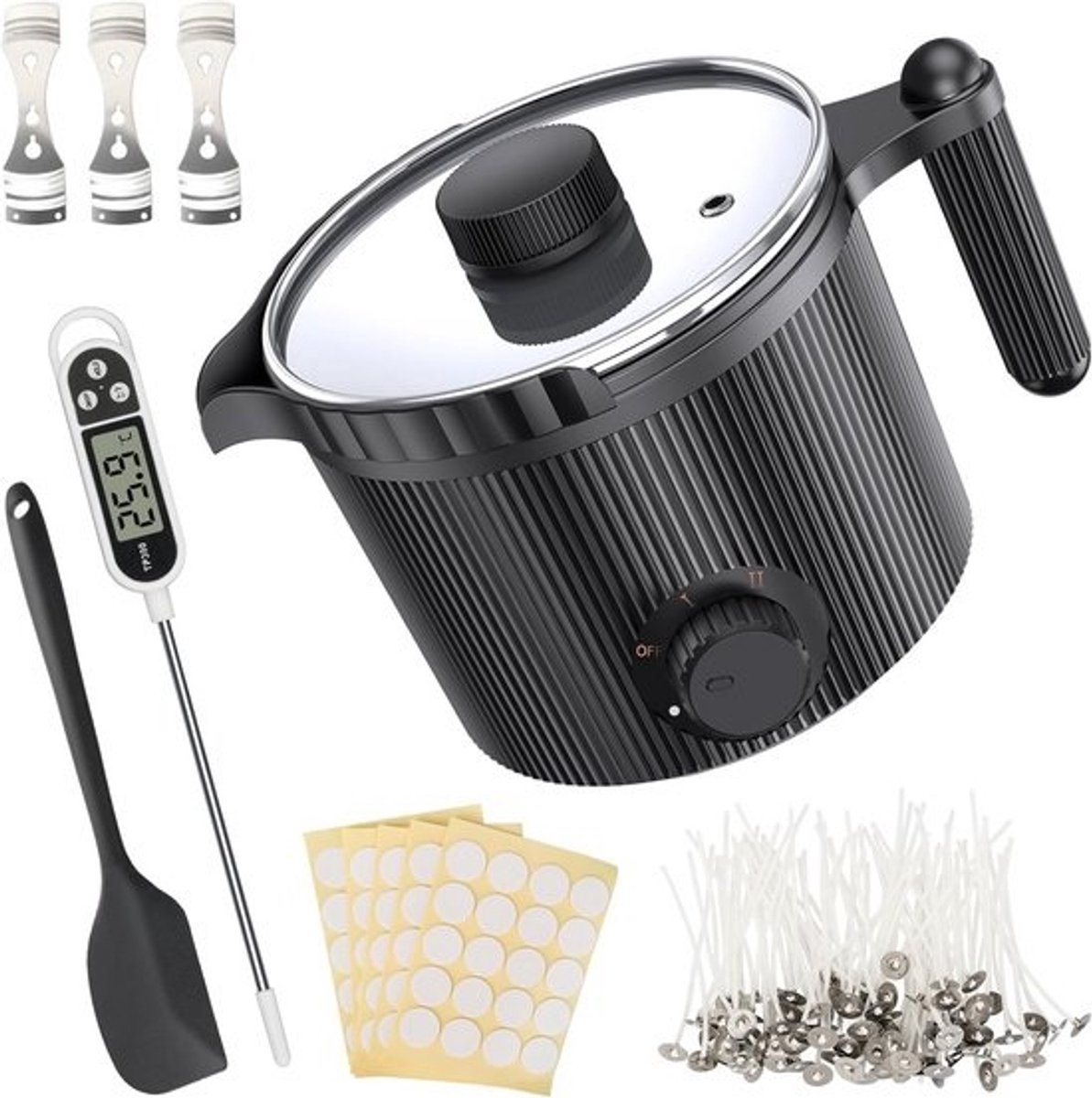 Complete Kaarsen Zelf Maken Set voor Beginners: Inclusief Wax Smelter & Gereedschap