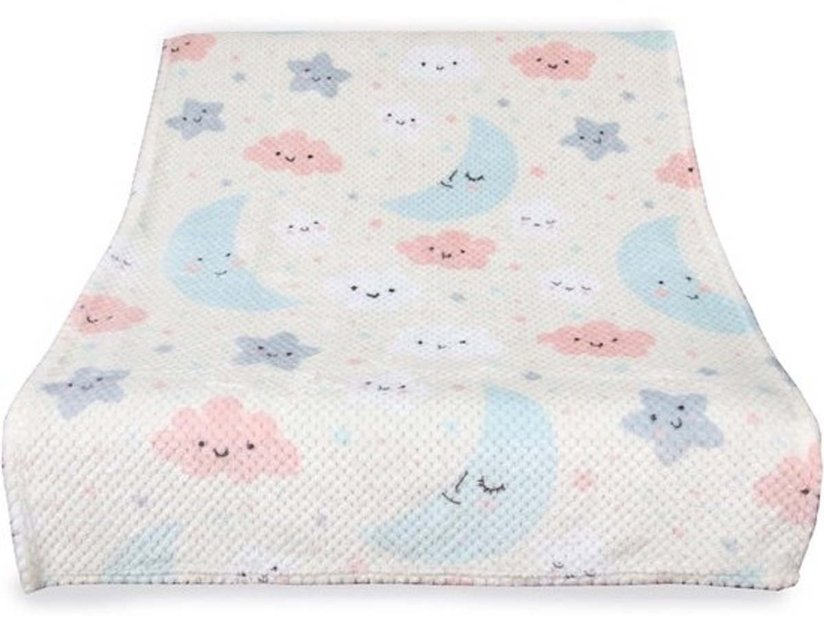 Kinder knuffeldeken - Baby deken - Warme knuffels - Zacht polyester materiaal - 85x120 cm - Zon maan sterren