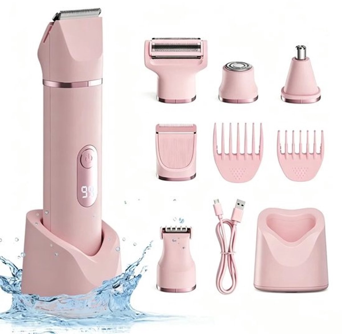 5-in-1 Lady Shavers - Gezichtshaarverwijderaar - Gezichtsontharing Dames - Elektrisch scheerapparaat - voor gezicht Wenkbrauw Lip Neus Benen