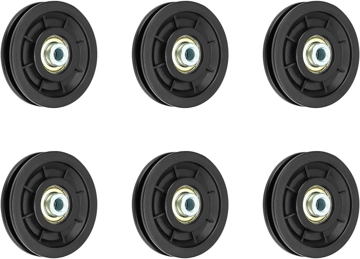 6 Pcs 90mm Gym Pulley Set voor Fitness, Universele Draagbare Katrollen, Ideaal voor Thuis Gym Apparatuur en Oefeningen