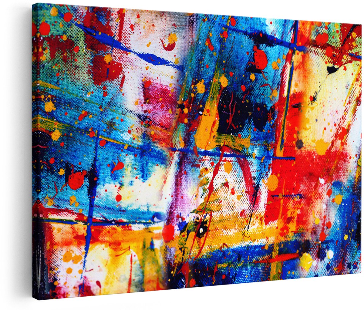 Artaza Canvas Schilderij Abstracte Kunst - Kleurvolle Hand Gemaakte Acryl - 180x120 cm - Groot - Wanddecoratie Woonkamer - Schilderijen - Muurdecoratie