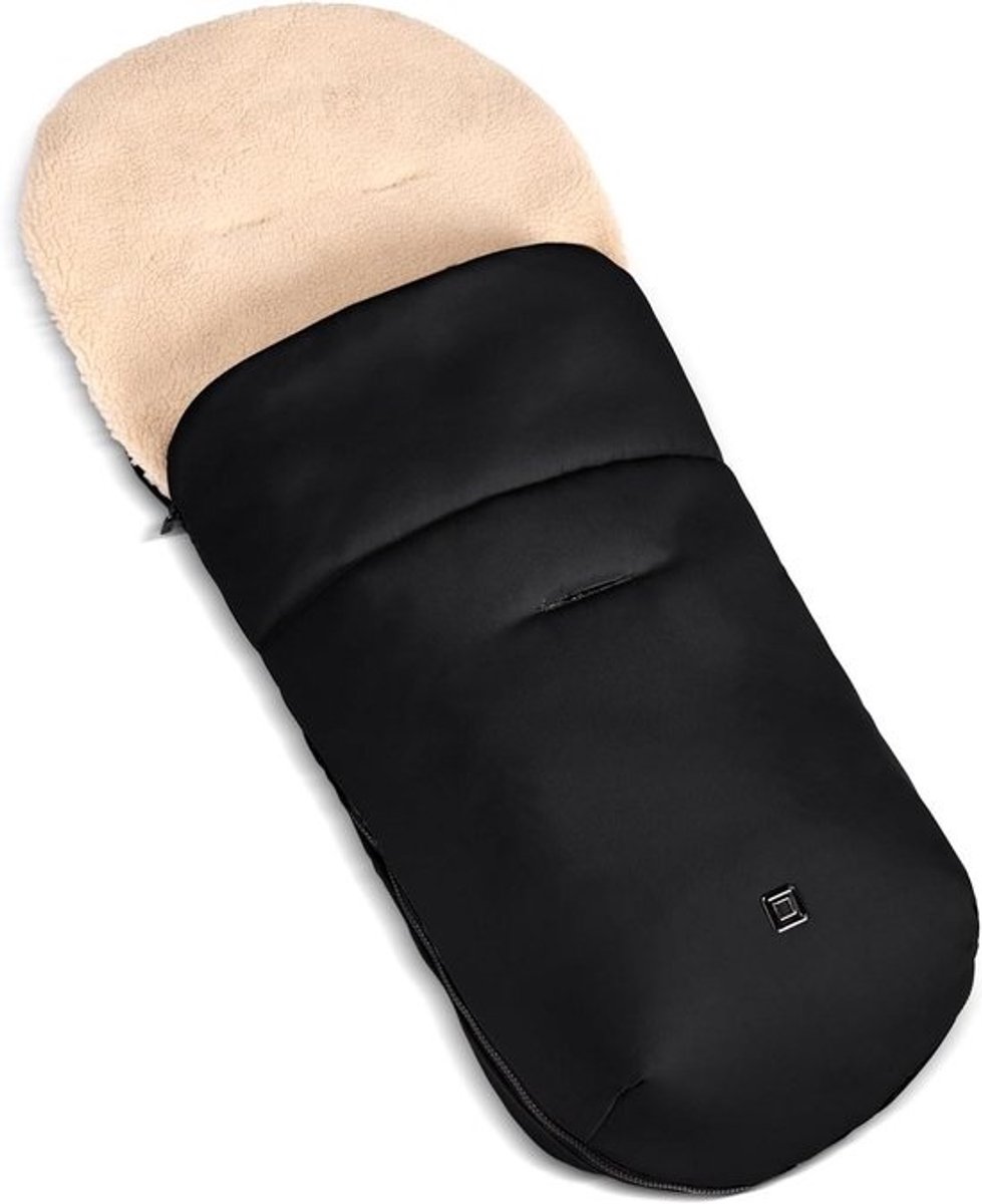Voetenzak - Babydeken Kinderwagendeken - Warm Houden - Uitneembare Teddyvoering - 96 x 40 x 8 cm - Zwart