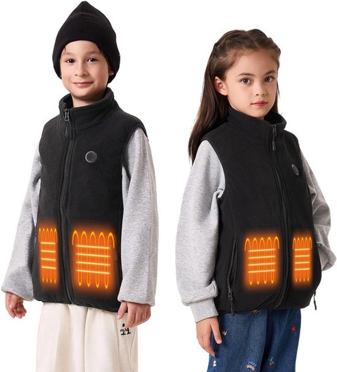 Kinderen Verwonstruid Vest met Oplaadbare Batterij - Warme Kleding voor Jongens en Meisjes