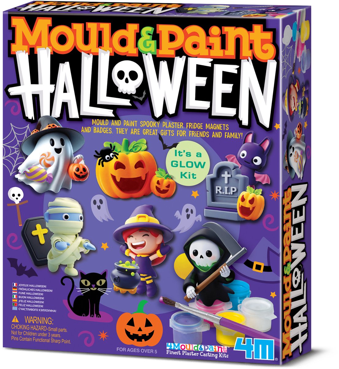 4M Knutselen - Giet En Verf - Halloween - Creatief Speelgoed - Hobbypakket Halloween - 5 Jaar