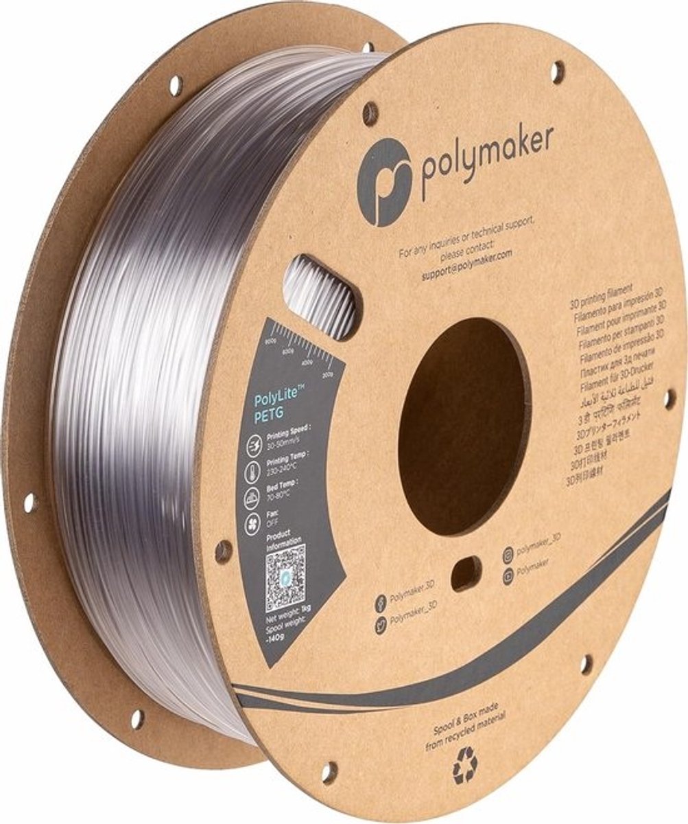 Transparante PETG Filament 1,75 mm - 1 kg voor 3D Printen