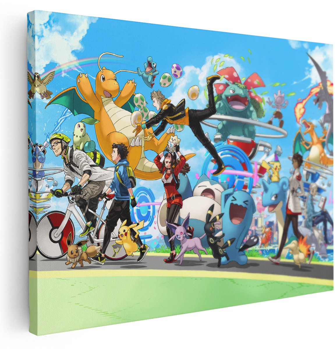 Artaza Canvas Schilderij Pikachu - 160x120 cm - Groot - Wanddecoratie Jongenskamer - Muurdecoratie Anime - Schilderijen Op Canvas