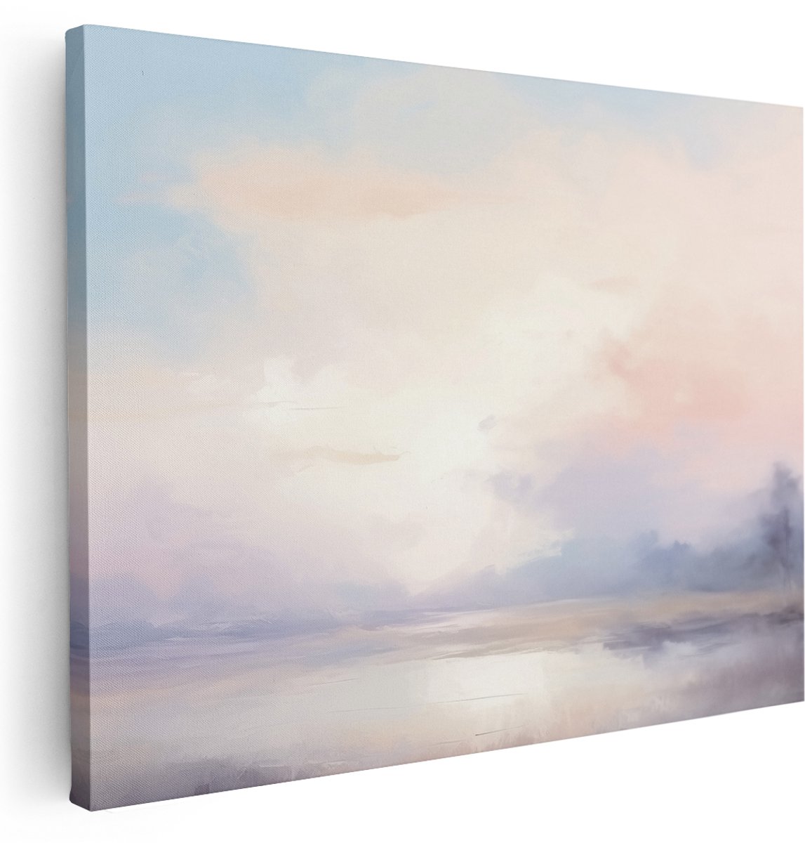 Artaza Canvas Schilderij Zonsondergang - 160x120 cm - Groot - Wanddecoratie Abstract Landschap - Muurdecoratie Natuur - Schilderijen Op Canvas