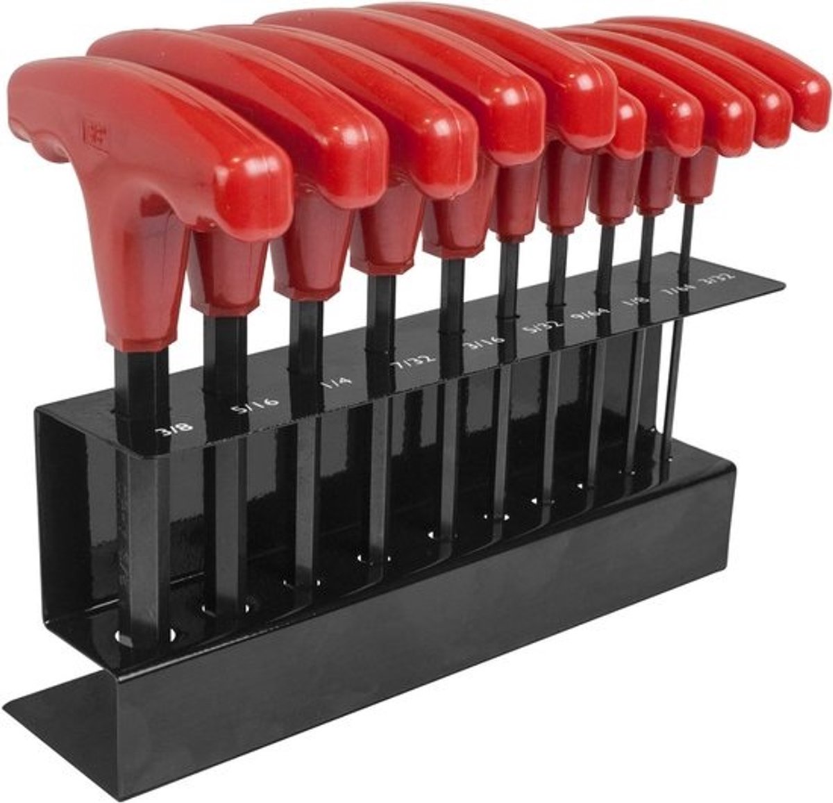T-Handle Set - Inbussleutels SAE - Klusklare Projecten - 10 Delig - SAE Maten - Rood