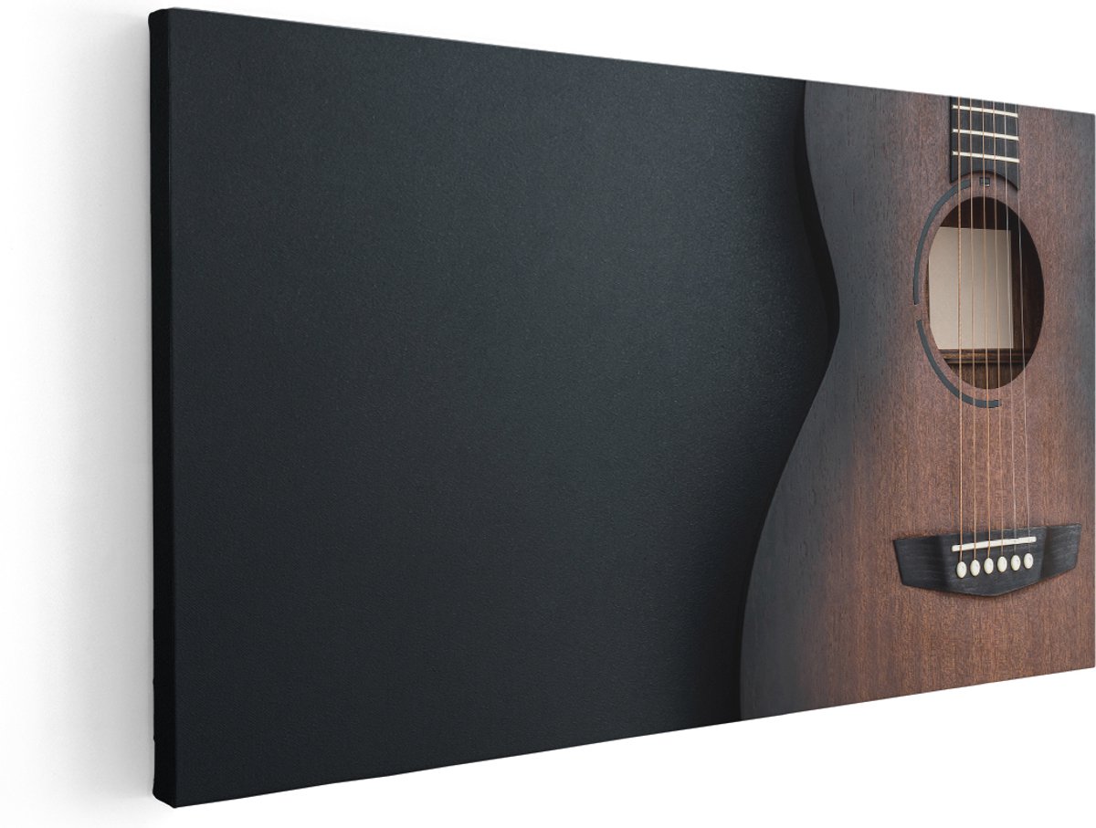 Artaza Canvas Schilderij Gitaar - 180x90 cm - Groot - Wanddecoratie Woonkamer - Schilderijen - Muurdecoratie