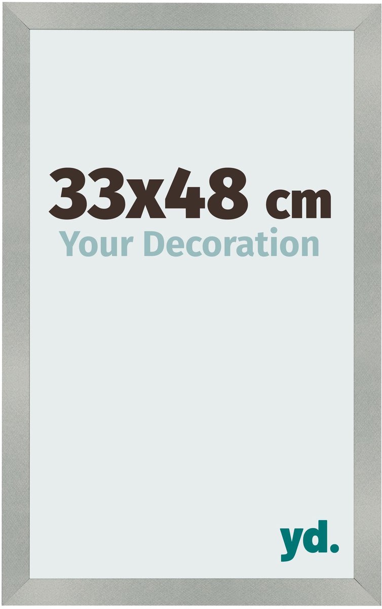 Your Decoration - Fotolijst 33x48 cm - MDF - Aluminium Geborsteld - Bologna