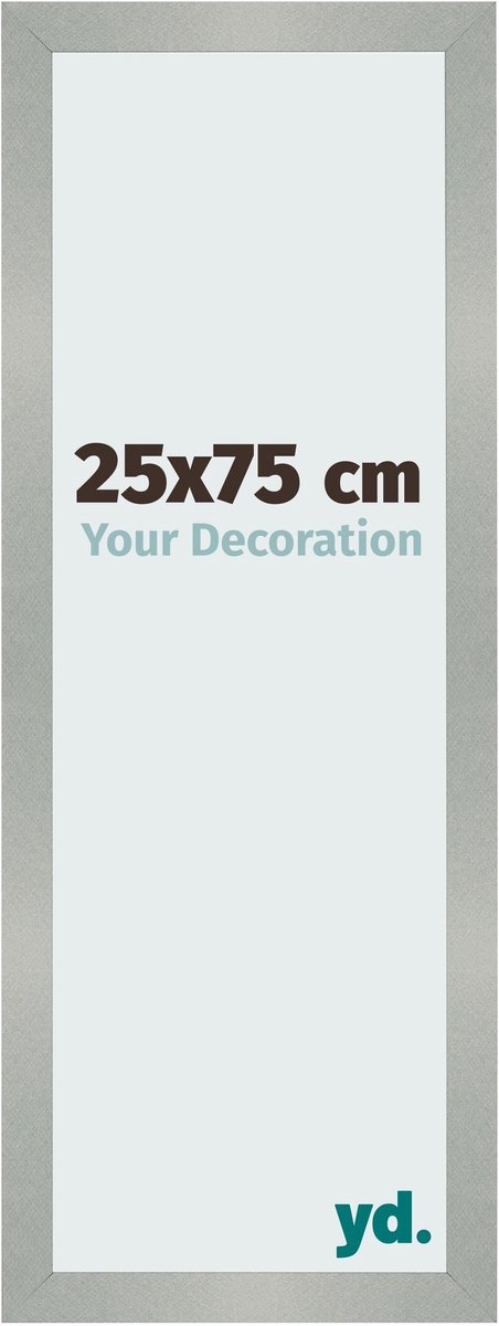 Your Decoration - Fotolijst 25x75 cm - MDF - Aluminium Geborsteld - Bologna