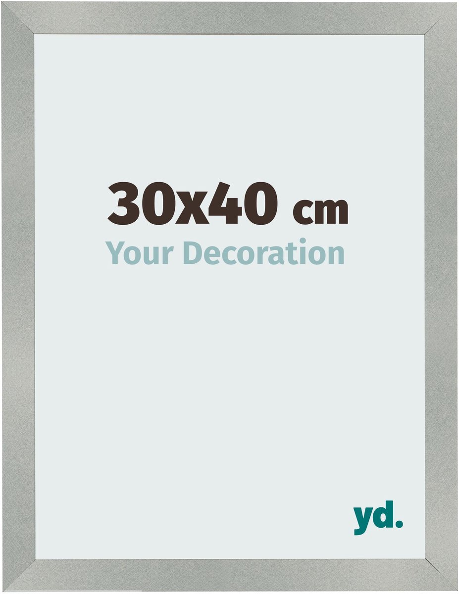Your Decoration - Fotolijst 30x40 cm - MDF - Aluminium Geborsteld - Bologna