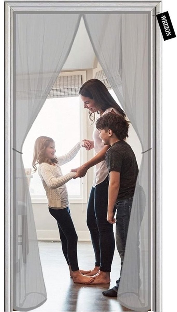 Magnetisch Hor voor Schuifpui en Openslaande Deur - Automatisch Sluitend Gaasgordijn - 70x205 cm Grijs