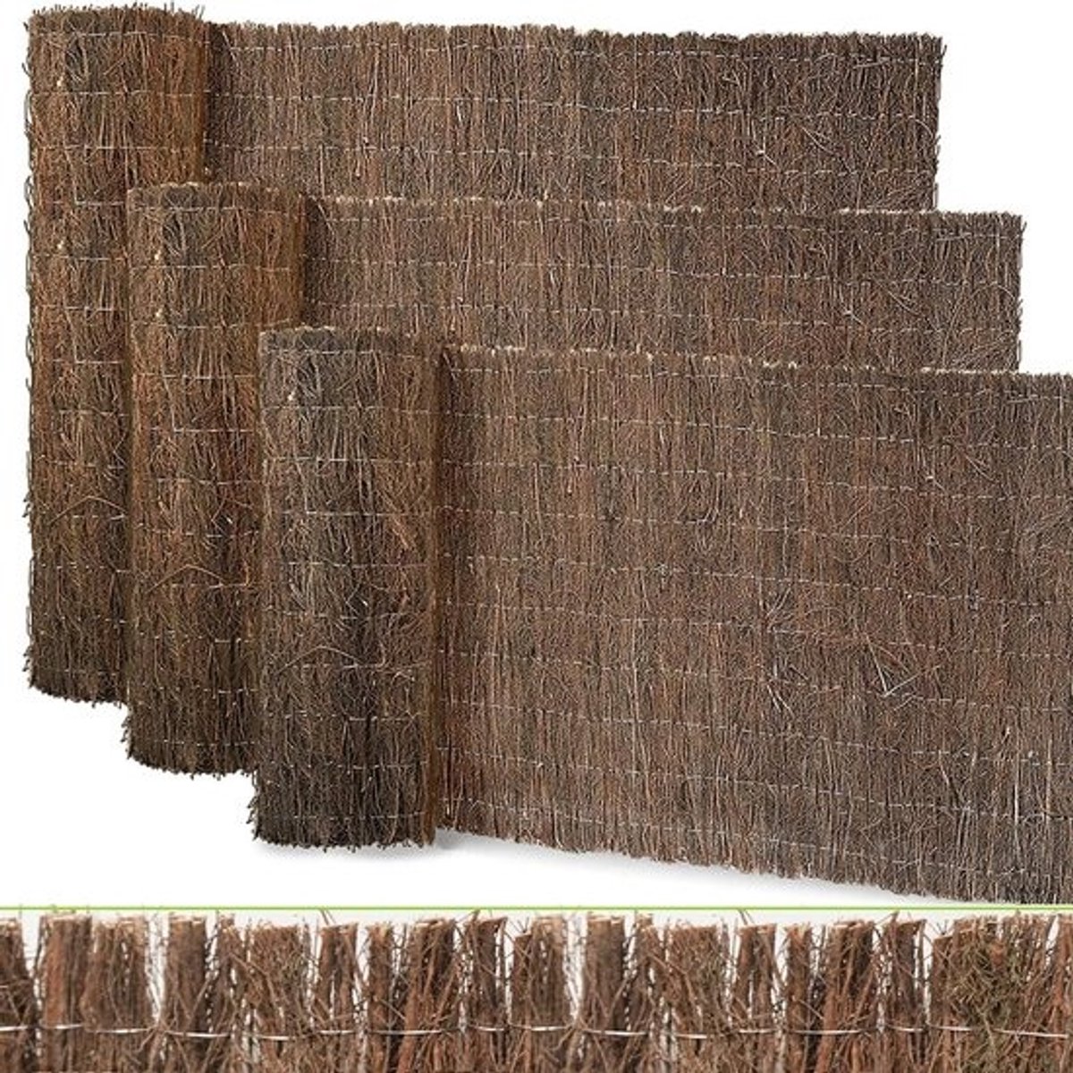 Natuurlijke Heidekraut Privacy Screen voor Balkon en Tuin - Tuinafscheiding en Windvanger (150 x 300 cm)