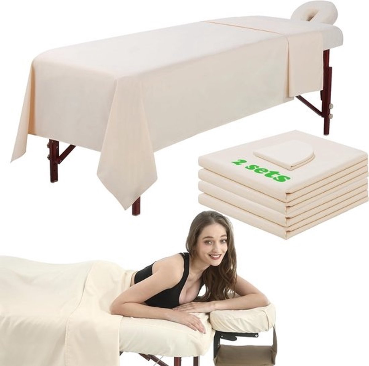 3-Delige Massage Laken Set voor Massagetafel: Waterdicht, Oliebestendig en Zacht Microvezel