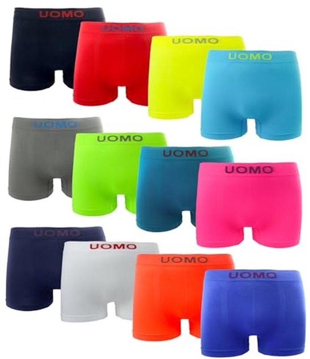 Naadloze Heren Boxer Shorts – 12 Stuks, Zacht & Comfortabel, Nylon