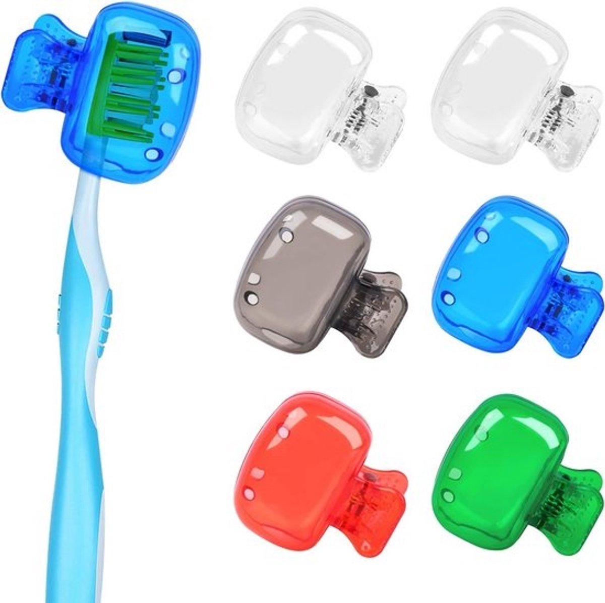 Set van 6 Draagbare Tandenborstel Covers voor Kinderen en Volwassenen - Tandenborstel Bescherming en Opslag - Ideaal voor Thuis en Reis