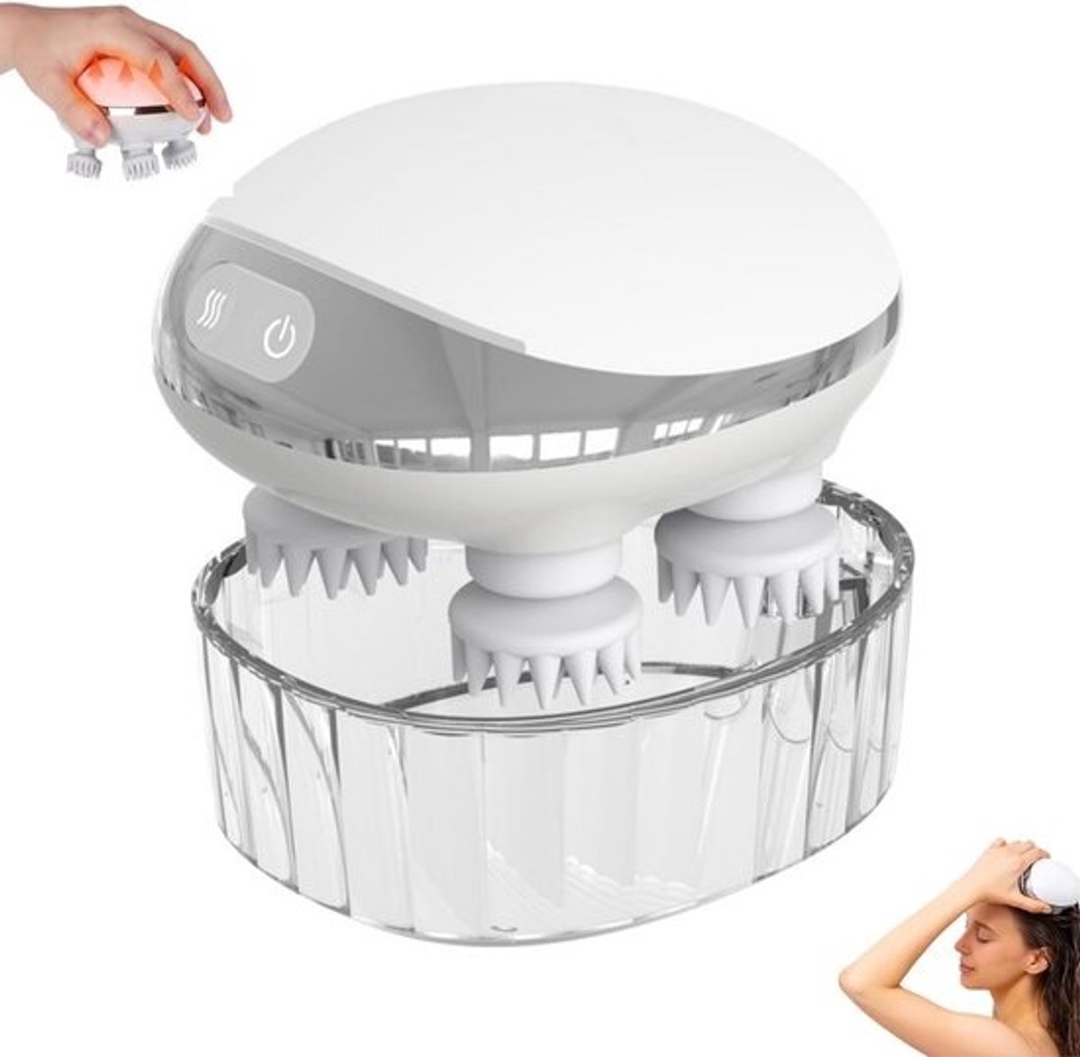 Elektrische Hoofdhuid Massager met Rood Licht voor Haargroei en Ontspanning | Waterdicht