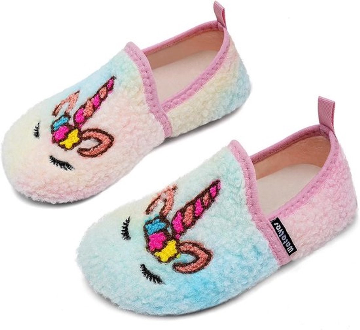 Warme pluizige pantoffelsokken met antislipzool voor kinderen