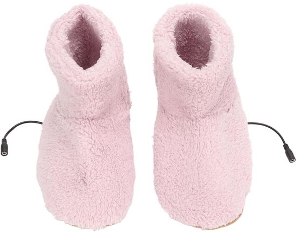 Eamber - Verwarmde USB-oplaadbare voetenwarmer voor mannen, roze, ademend en antislip