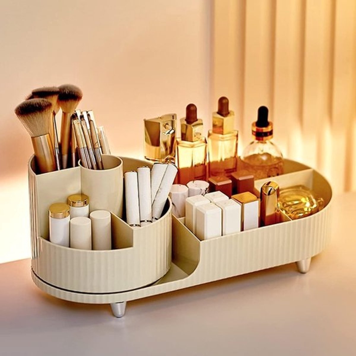 Draaibare Make-up Opbergdoos met Vakken - 360 Graden Organizer