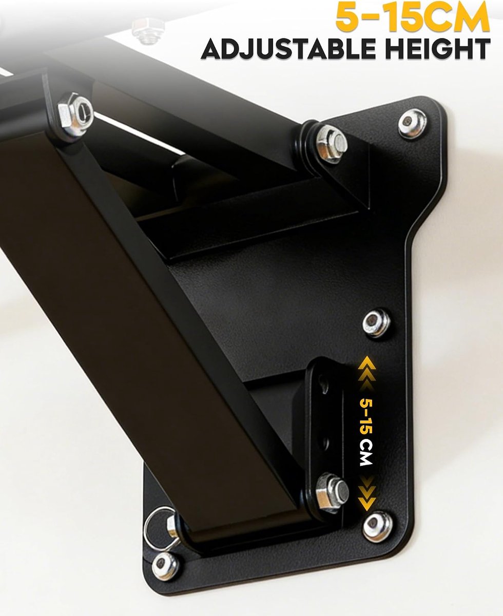 Optrekstang Muur - Pull-up Bar - Kracht Training - Robuuste Bevestiging - 84x50x23 cm - Zwart thumbnail 6