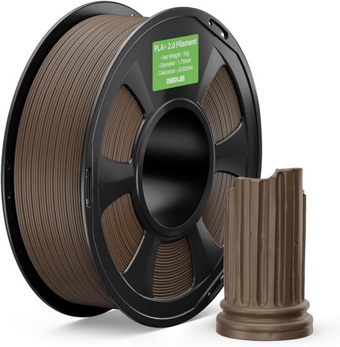 Hoogwaardig PLA+ 2.0 3D-printerfilament Bruin 1.75mm 1kg