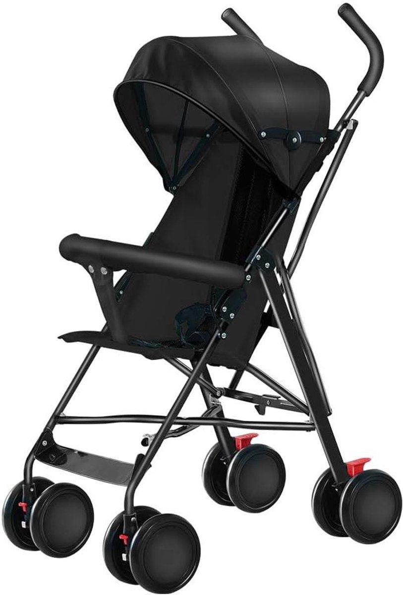 Kinderwagen CITY buggy - Inklapbare buggy - Stadswandelingen en reizen - Vederlicht en compact - Tot 22 kg - Zwart