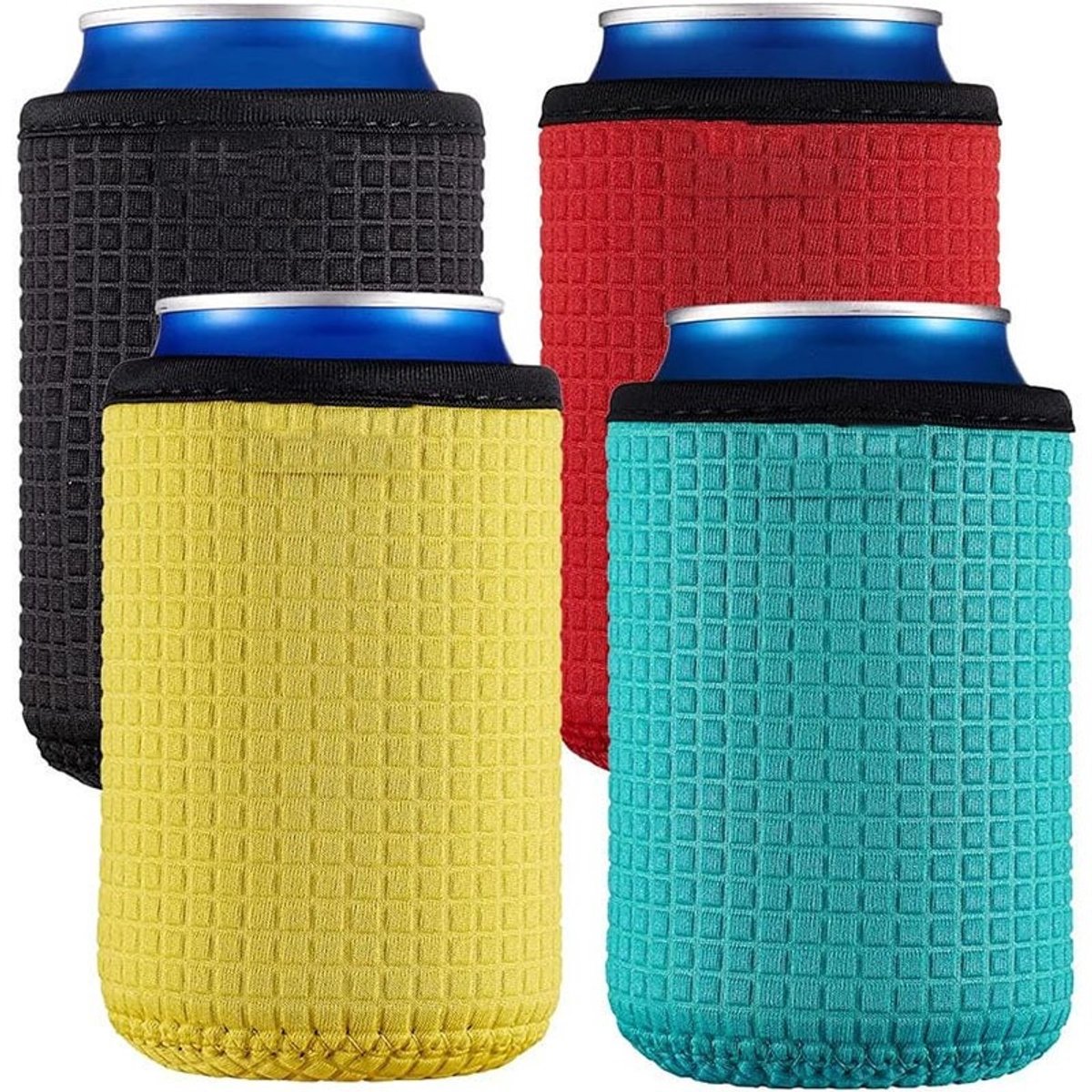4-Pack Neopreen Blikjeskoelers - Geïsoleerde Hoesjes voor 330ml Cola/Bierblikjes