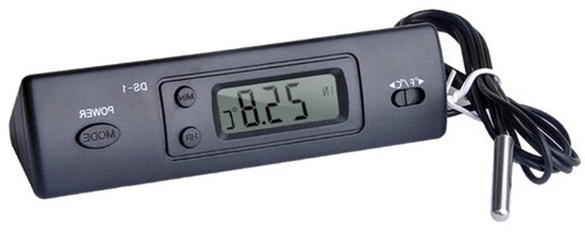 Digitale Auto Thermometer met Externe Sonde en Tijdweergave | Binnen & Buiten